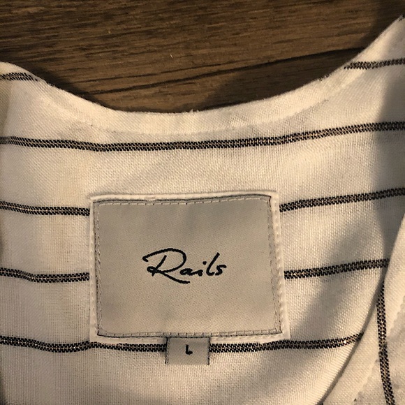 Rails button down striped peplum blouse size L - Picture 8 of 11
